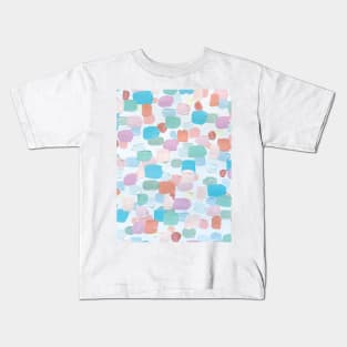 Light Blue, Mint Pink and Mauve - I Love To Paint Aesthetic Pastel Paint Brush Strokes Kids T-Shirt